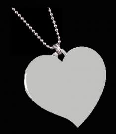STAINLESS STEEL LARGE FLARED HEART SHAPED PENDANT